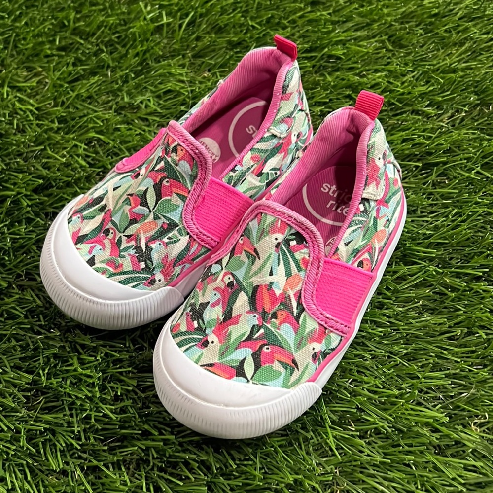 Stride Rite Pink Tropical Toucan Slip-On Kids Shoes